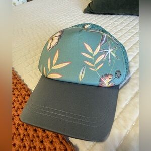 Roxy Teal and Gray Floral Cap